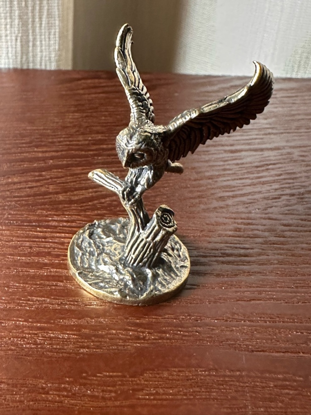 Mini Brass Owl Collectible Figurine, Vintage Style - Picture 7 of 13